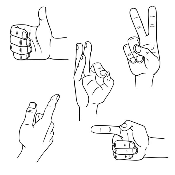 Set of hand drawn linearly with different expressions