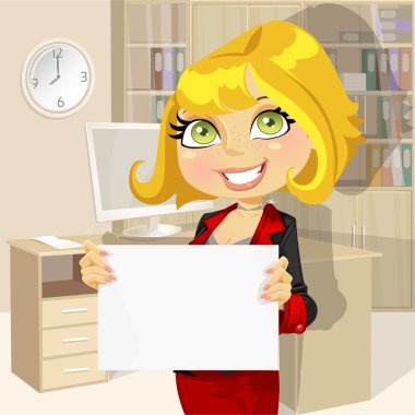 iş kadını boş başlık gösterilen Office