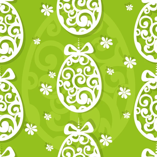 Œuf de Pâques appliques ajourées fond sans couture — Image vectorielle