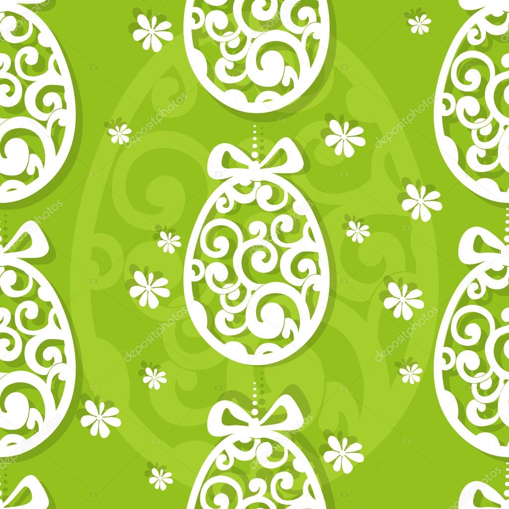 Easter egg openwork appliques seamless background
