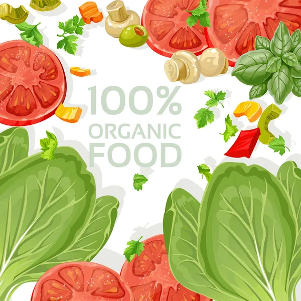 Background vegetarian fresh organic natural food — Stock Vector