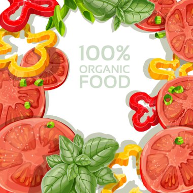 lezzetli ve taze sebzeler ile metin için arka plan