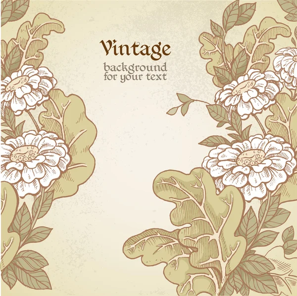 Vintage barvu pozadí s květy, divoká louka — Stockový vektor
