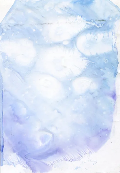 Beautiful streaks of white paint on wet blue background — Stock Photo, Image