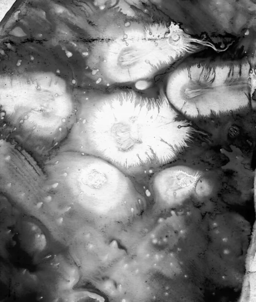 Чорний пухнастий гуаш монотиповий живопис — стокове фото