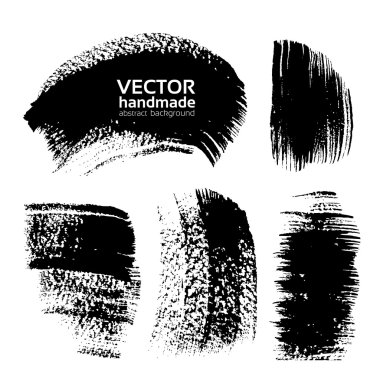 soyut siyah dokulu fırça darbeleri