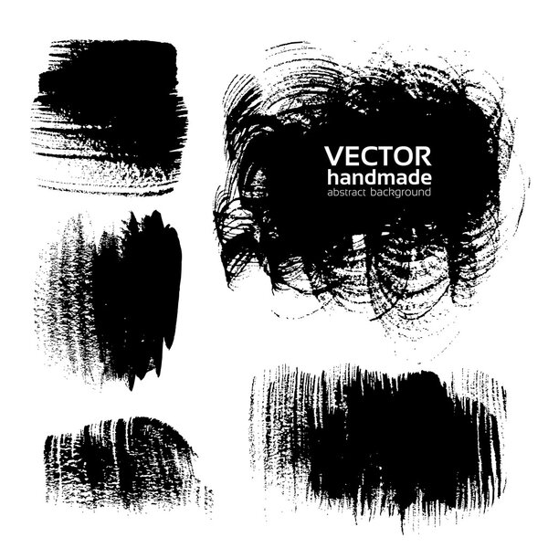 Black brush strokes on white background