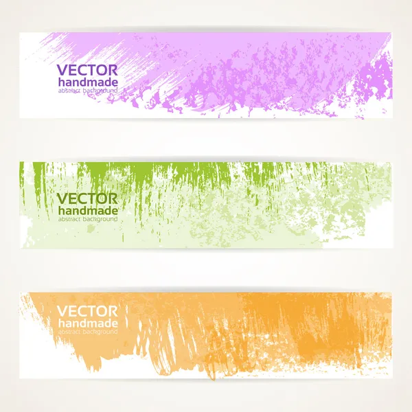 Bandeiras de vetor de cor de fundo decorativo com pintura de textura abstrata — Vetor de Stock