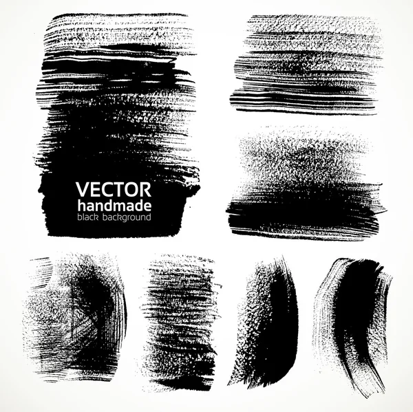 Textured brushstrokes brush and ink — Stock Vector