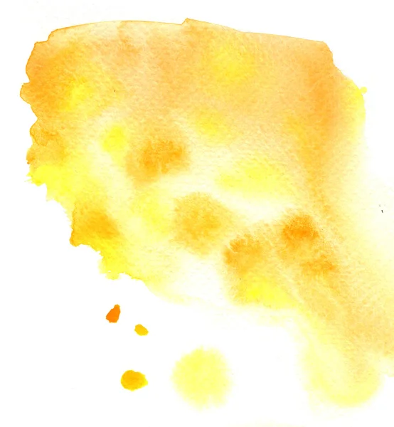 Piękne mokre żółte smugi tle akwarela — Zdjęcie stockowe