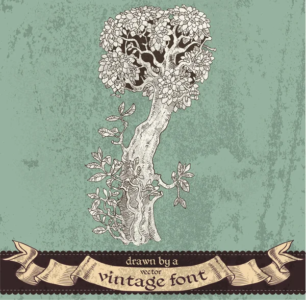 Magia mano di foresta grunge disegnata da un font vintage - io — Vettoriale Stock