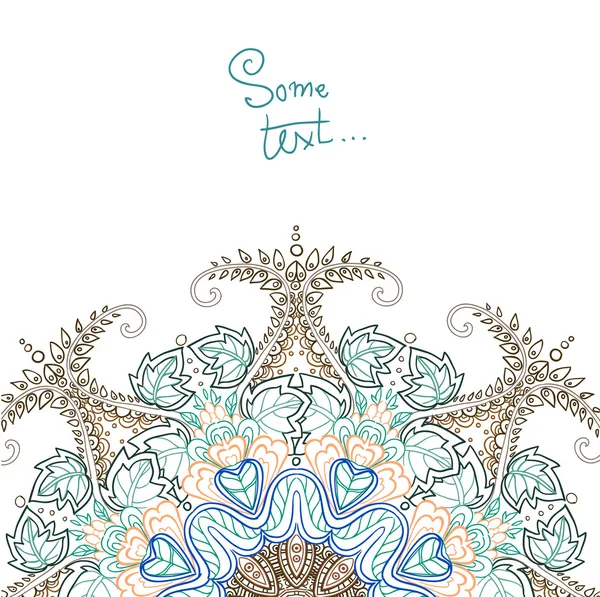 丸い花飾り付きのテキストの背景 — ストックベクタ