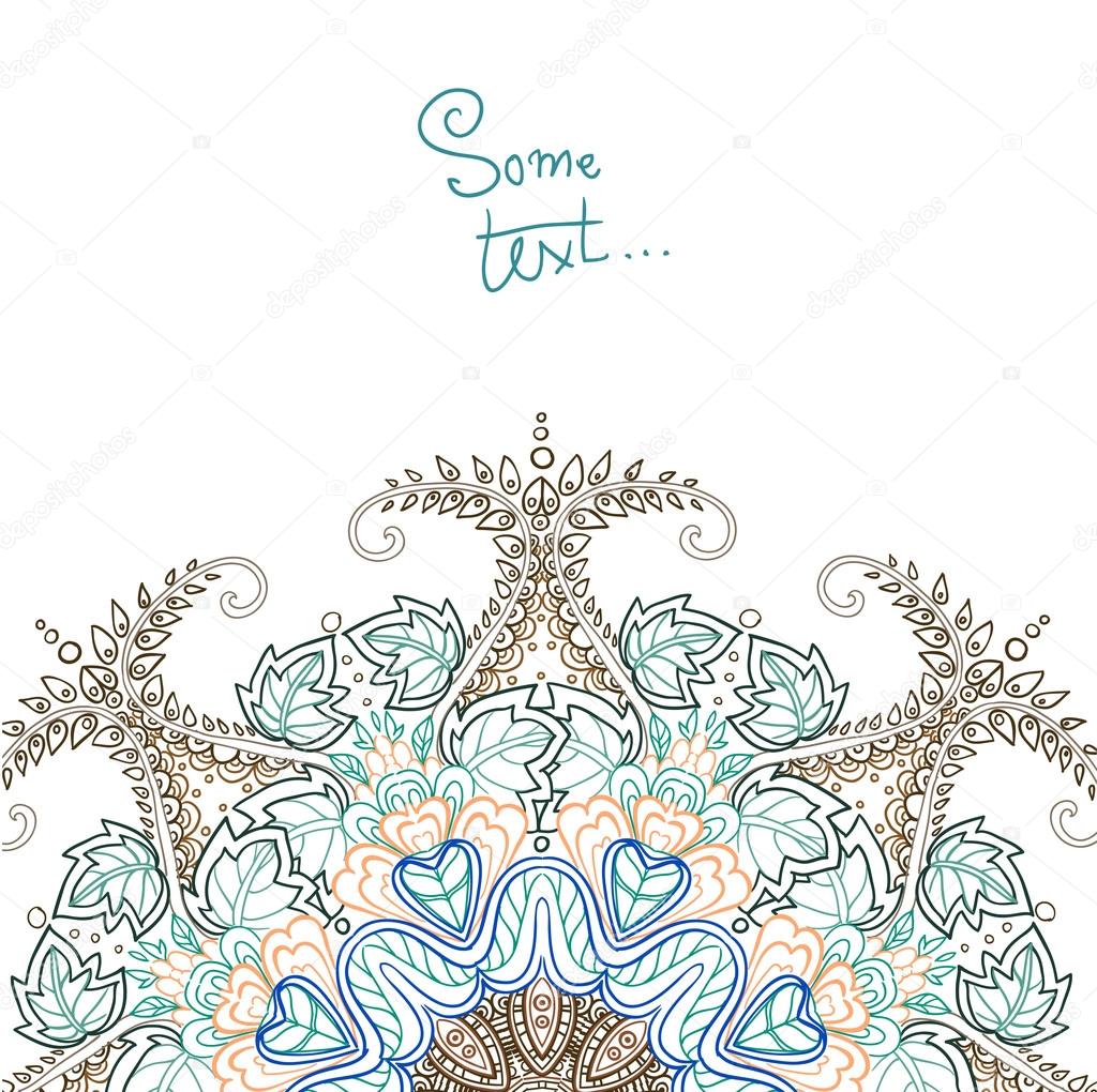 Background for text with floral ornament round