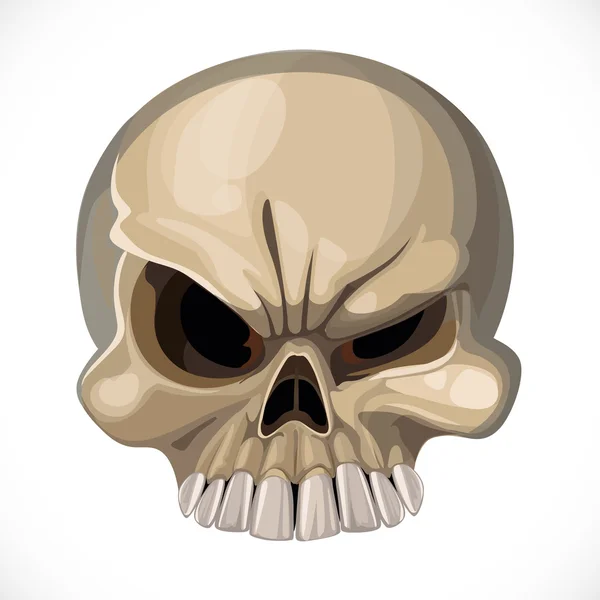 Scary skull isolated on a white background — Stock Vector