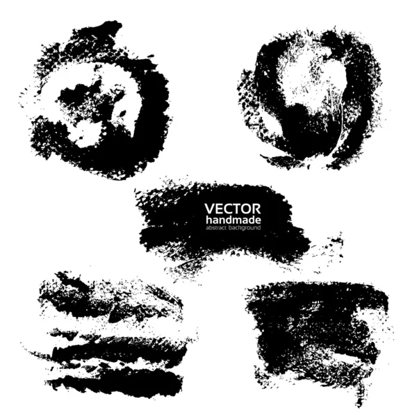 Set of prints and textured brush strokes paint — Stock Vector