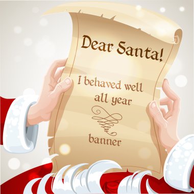 Dear Santa I behaved well all year clipart