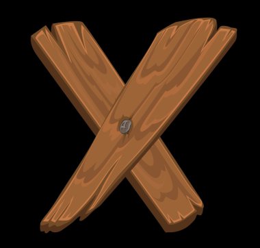 ahşap Alfabe - harf x siyah arka plan üzerine