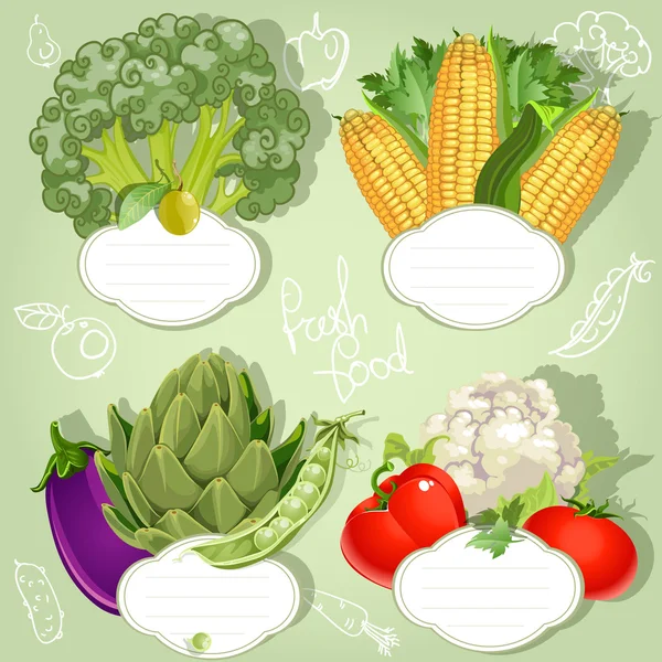 Vegetarian menu - banners with the field for your text — Stock Vector