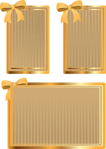Vetor conjunto de etiquetas de ouro com arco —  Vetores de Stock