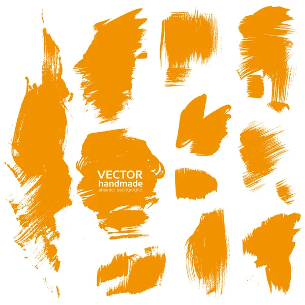 Vector hecho a mano por cepillo naranja textura de la pintura — Vector de stock