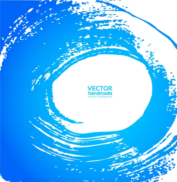 Vector beautiful blue background painted by brush — Stock Vector