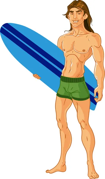 Surf-riding man — Stock Vector