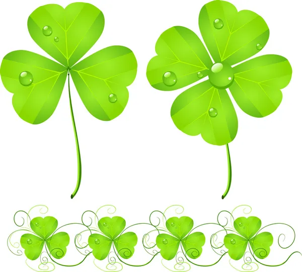 St. Patrick's Day green clover — Stock Vector