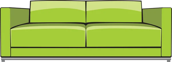 Green vector sofa — Stock Vector