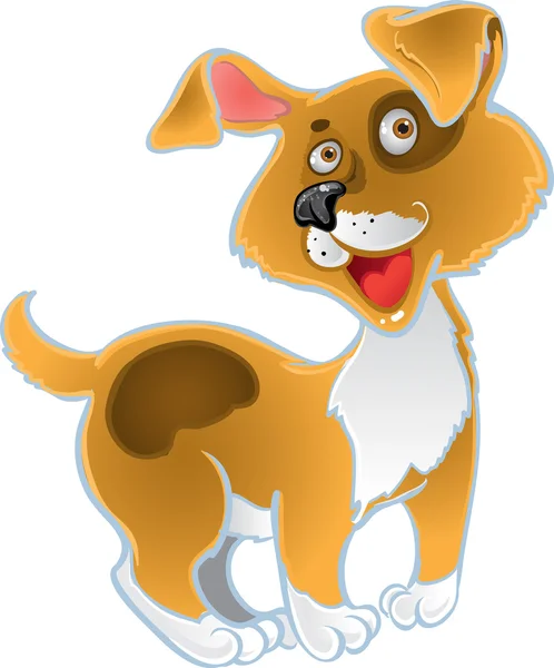 オレンジ楽しい犬 — ストックベクタ