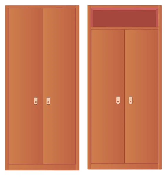 光色简单的衣柜和衣柜，上铺上孤立 — 图库矢量图片
