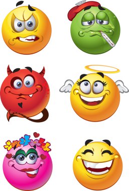 küme toplu duygular gülücükler