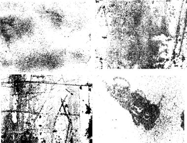 siyah mürekkep afiş kümesi tarafından soyut handdrawing
