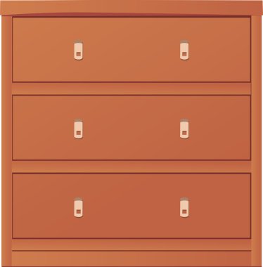 Light-colored simple chest of drawers clipart