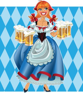 Oktoberfest kız açık arka plan