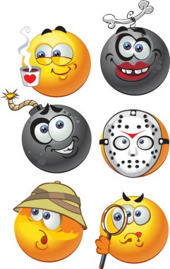 dizi toplu vektör yuvarlak smiles duygu