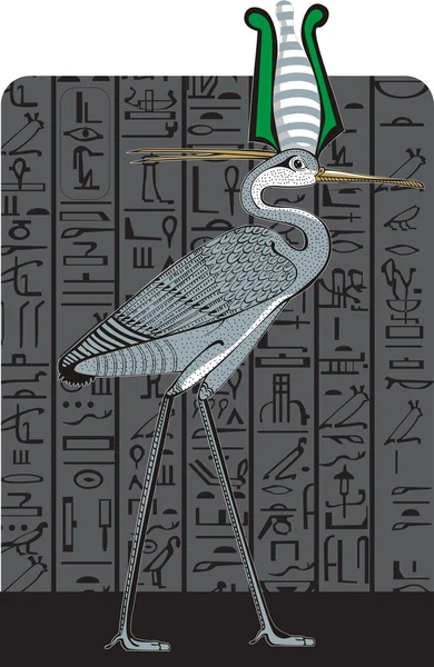Ibis on dark Egypt background — Stock Vector