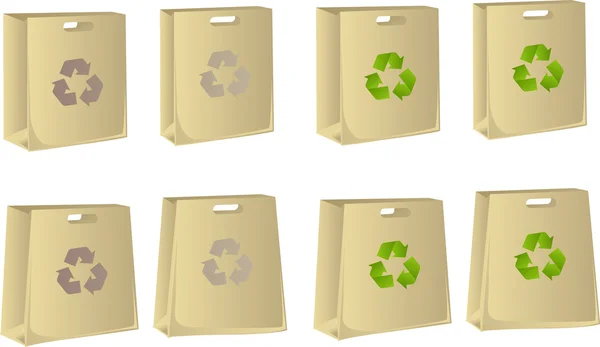 Sacos ecológicos de papel — Vetor de Stock