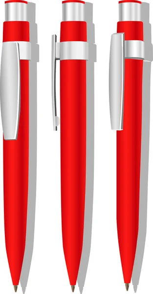Червона ручка в якомусь повороті — стоковий вектор