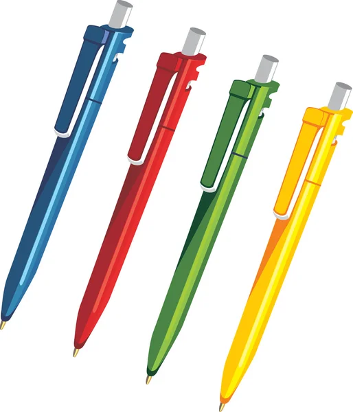 Plastic souvenir pens — Stock Vector
