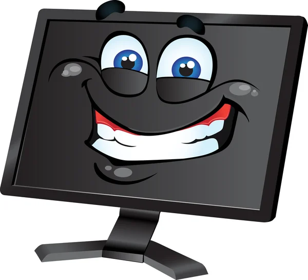 Smart black fun monitor — Stock Vector