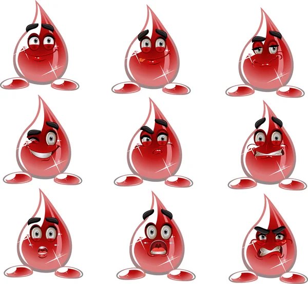 Smilies drop of blood — Stock Vector