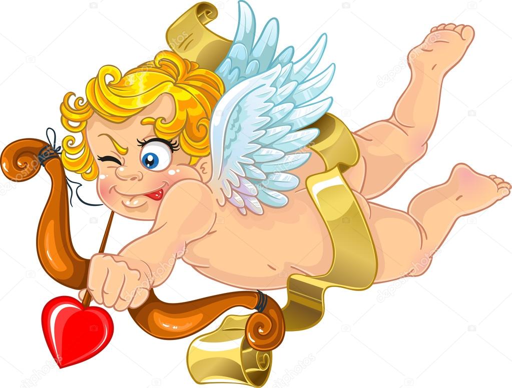 Fun cupid with onion and arrow