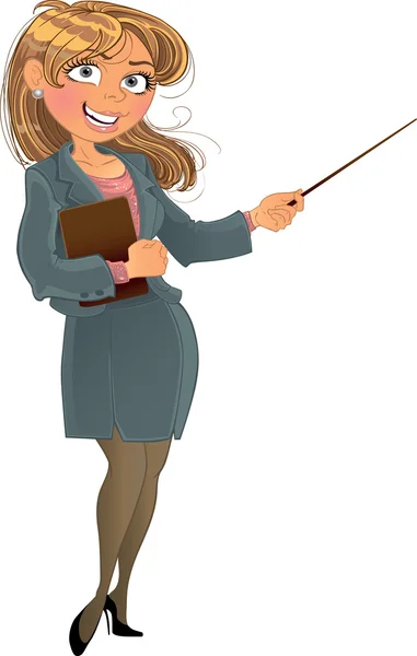 Businesswoman with pointer — Stock Vector