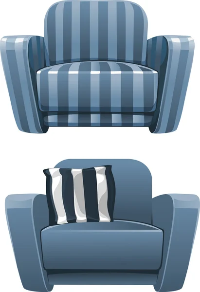 Sillón desnudo suave azul — Vector de stock