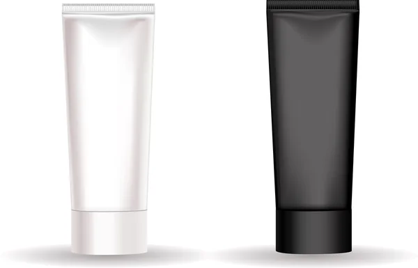 Tubo preto e branco para creme ou outro remédio cosmético — Vetor de Stock