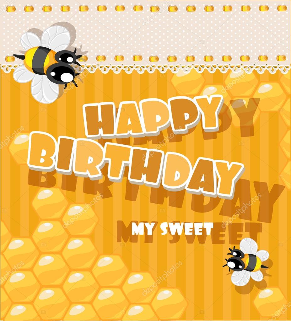 Herzlichen Glückwunsch zum Geburtstag an meine süße Karte — Stockvektor