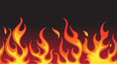 siyah üzerine ateş