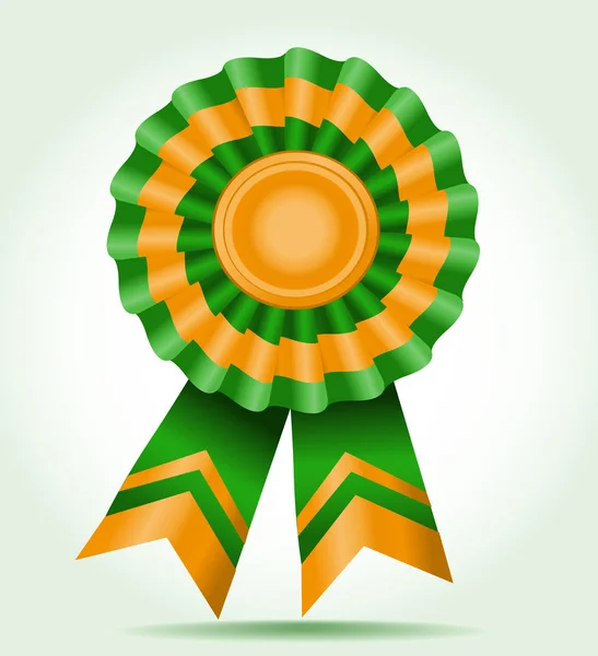 Award a star two-color - green and orange. The vector is easily — Stock Vector