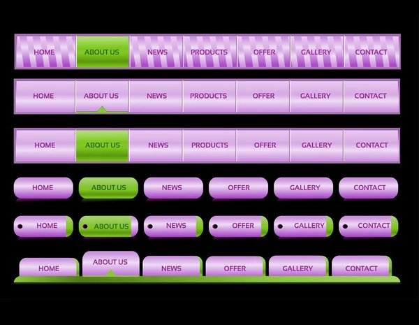 Modelo de navegação do site editável - rosa e verde — Vetor de Stock