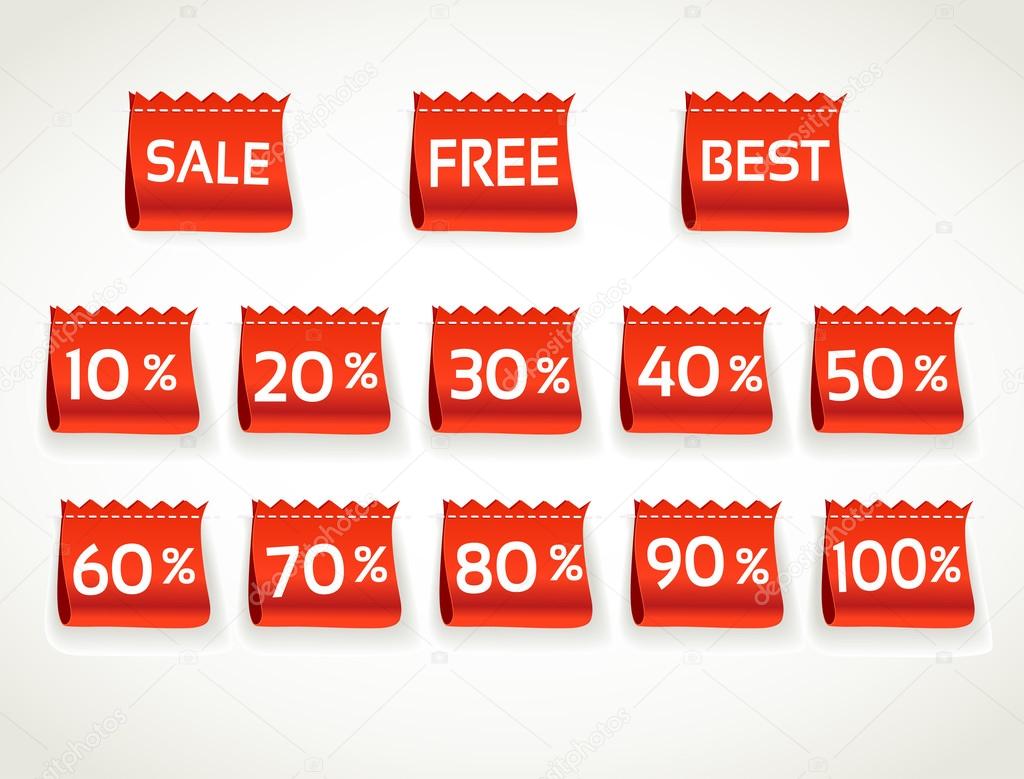 Red horizontal environment arrival label sale percents